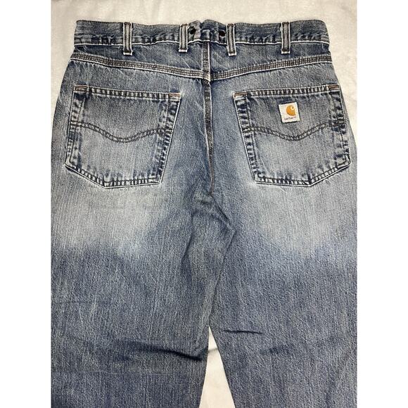 Carhartt Grunge Workwear Skater Baggy Blue Jeans 34x32 VTG Y2K Thrashed B189DKV - Picture 7 of 16